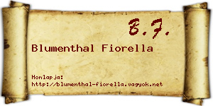 Blumenthal Fiorella névjegykártya
